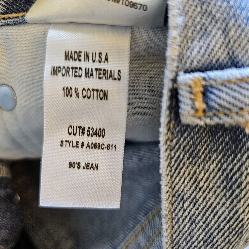 AGOLDE 90’s Jean Mid Rise Distressed Straight Loose Women’s Sz 23 Button Fly USA - Picture 7 of 8